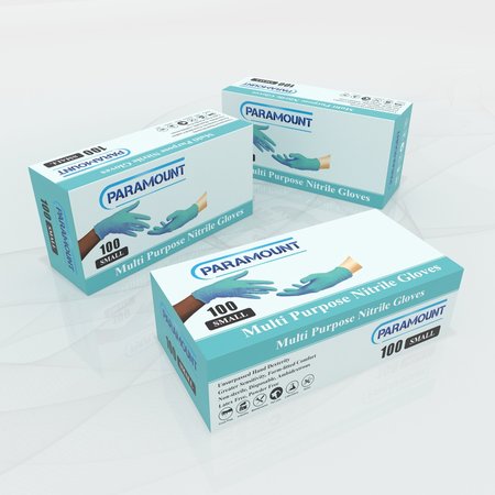 Paramount Nitrile Disposable Gloves, 6 mil Palm, Nitrile, Powder-Free, S, 1 PK, Turquoise S